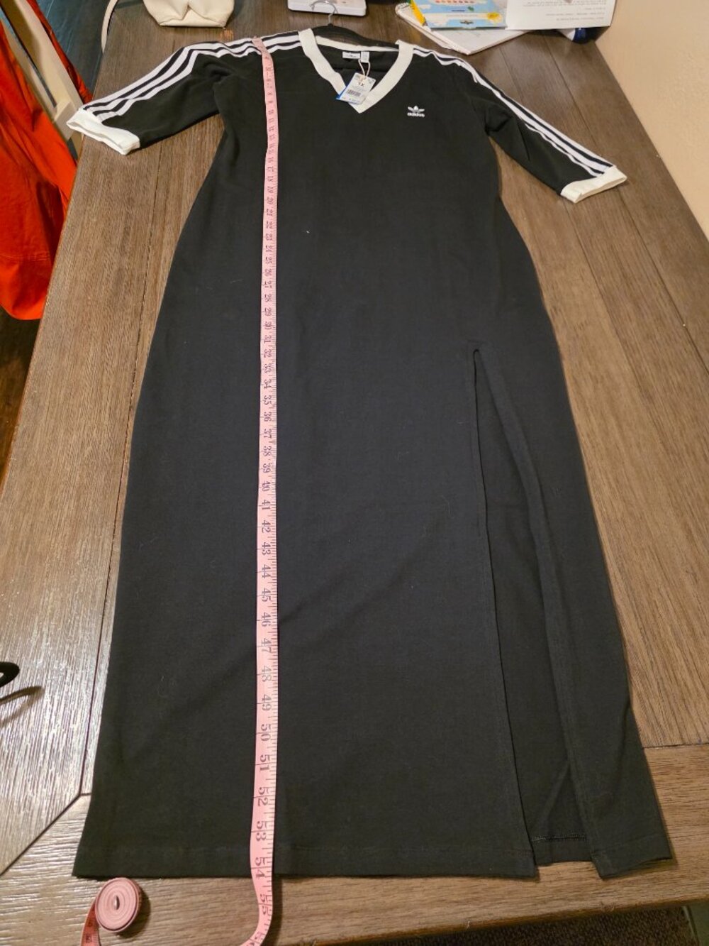 Adidas Adicolor Classics 3-Stripes Maxi Dress NWT Black 1X - Picture 3 of 16